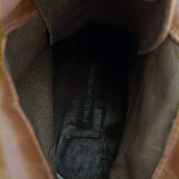 Pied a Terre Tan Leather Wedge Boots - Picture 7 of 7